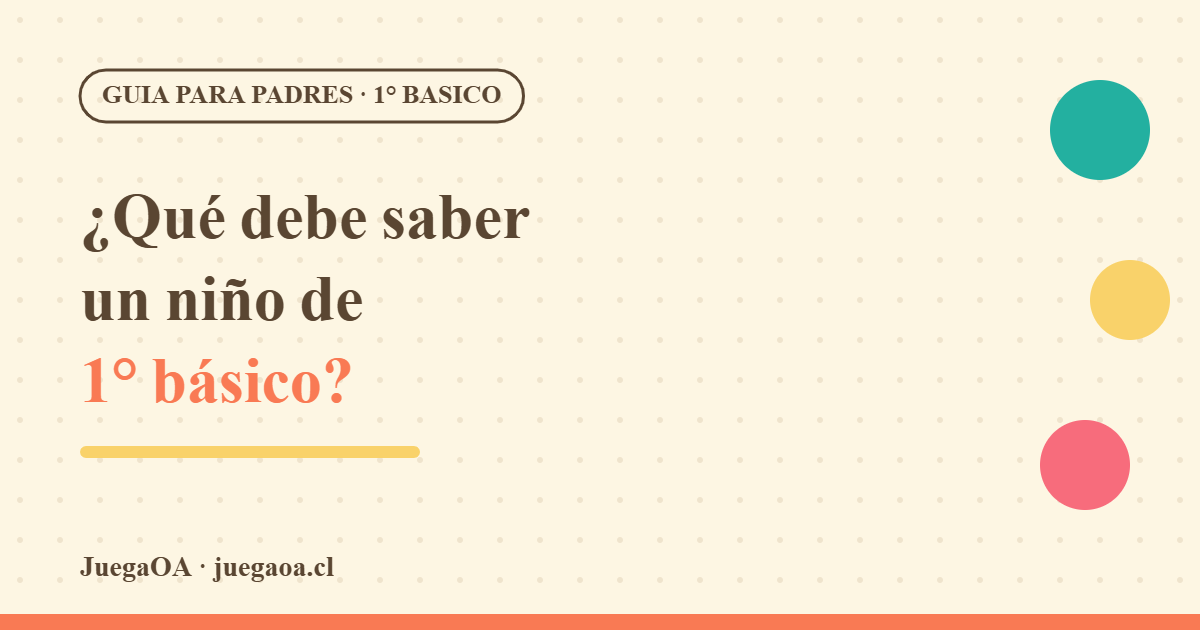 ¿Qué debe saber un niño de 1° básico? Guía de OA para padres