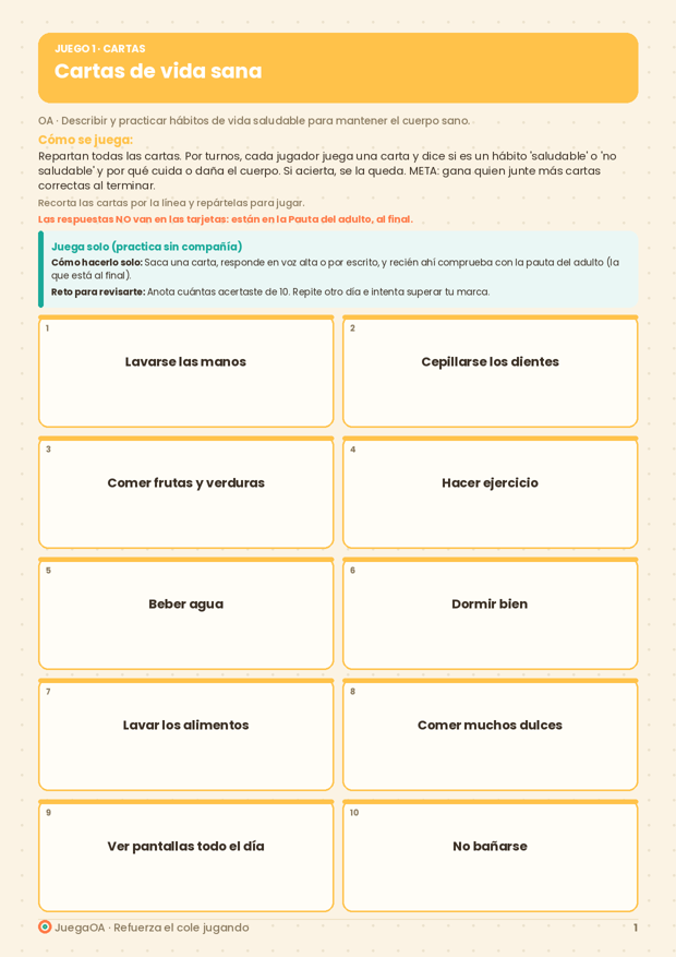 Cartas de vida sana