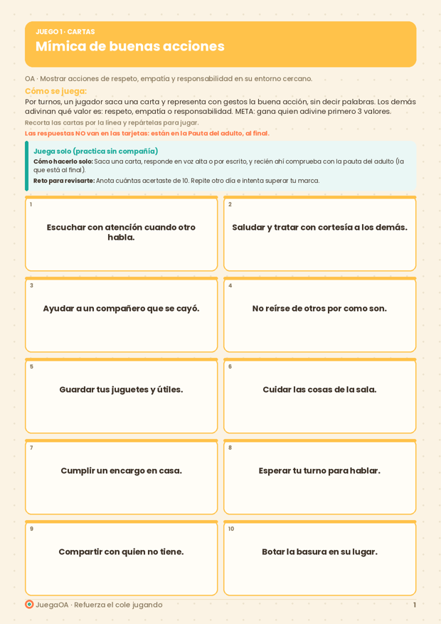 Mímica de buenas acciones