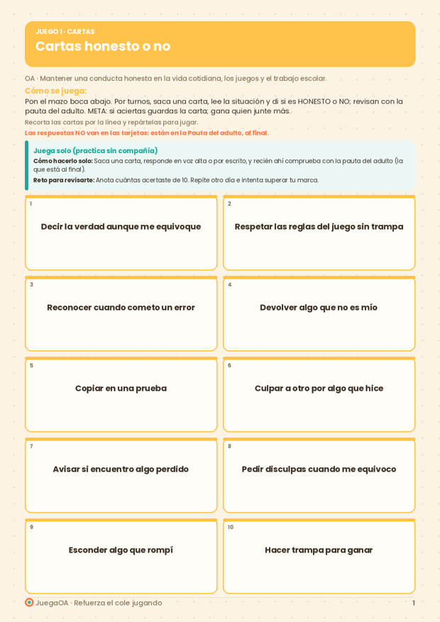 Cartas honesto o no