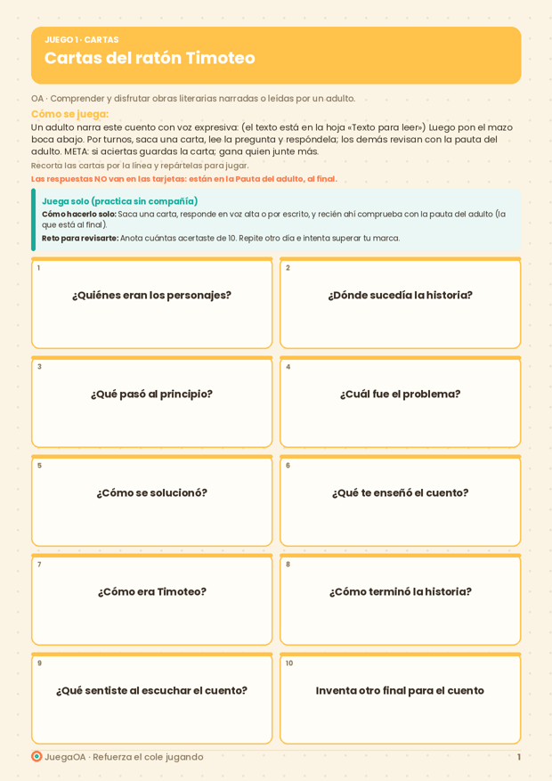 Cartas del ratón Timoteo