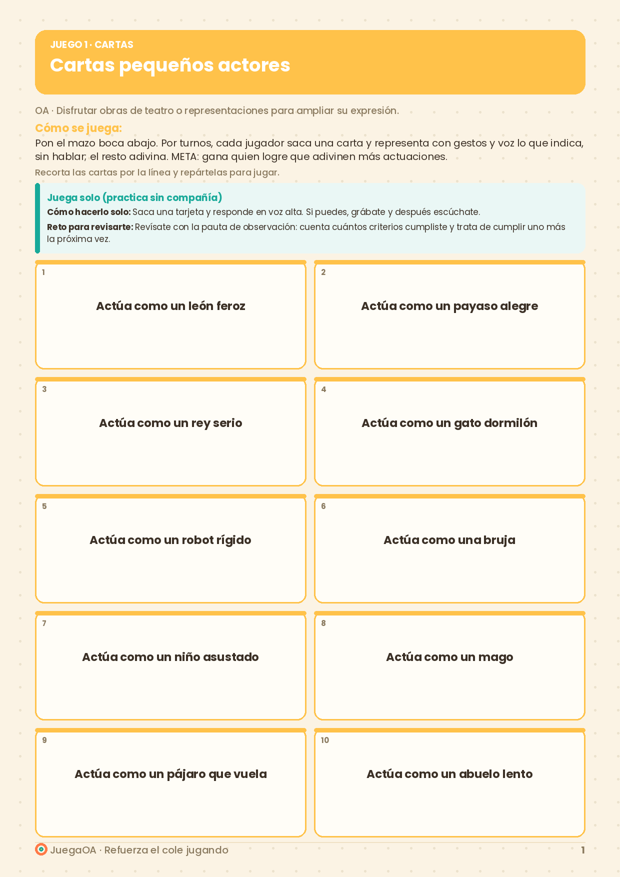 Cartas pequeños actores