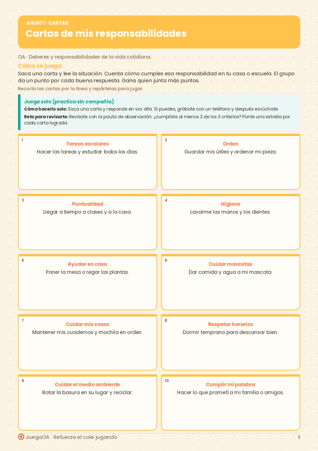 Cartas de mis responsabilidades