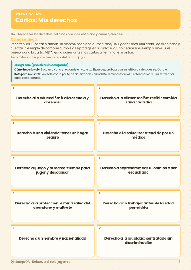 Cartas: Mis derechos