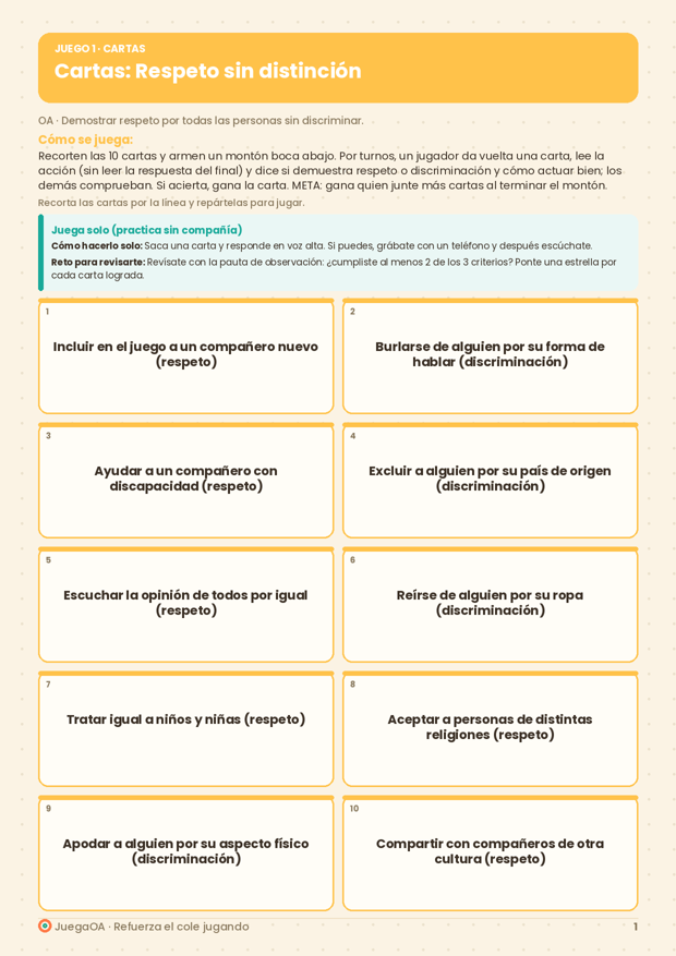 Cartas: Respeto sin distinción