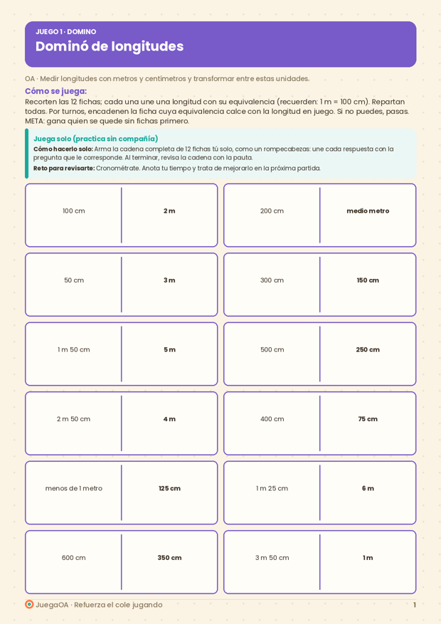 Dominó de longitudes