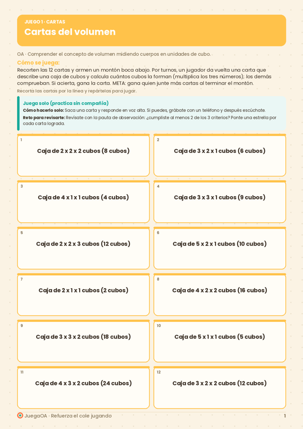 Cartas del volumen