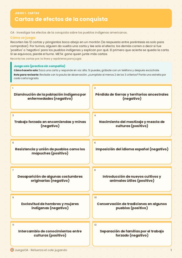 Cartas de efectos de la conquista