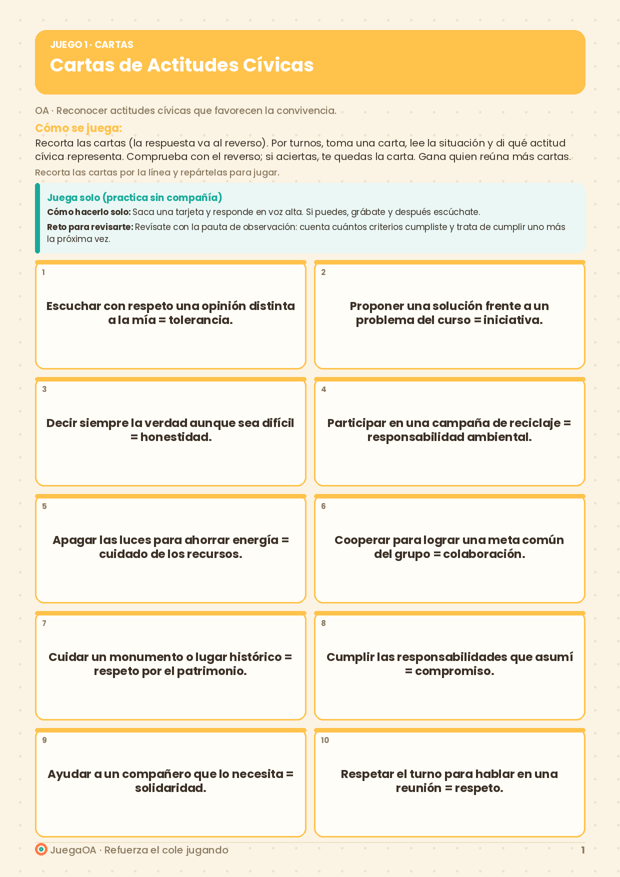 Cartas de Actitudes Cívicas