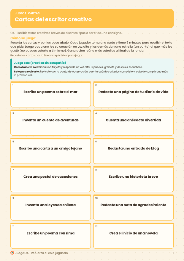 Cartas del escritor creativo