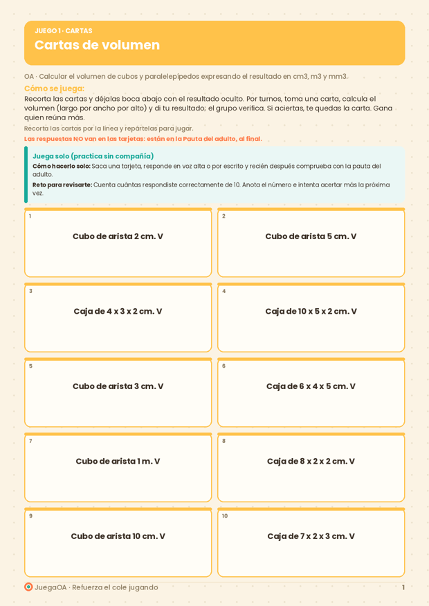 Cartas de volumen