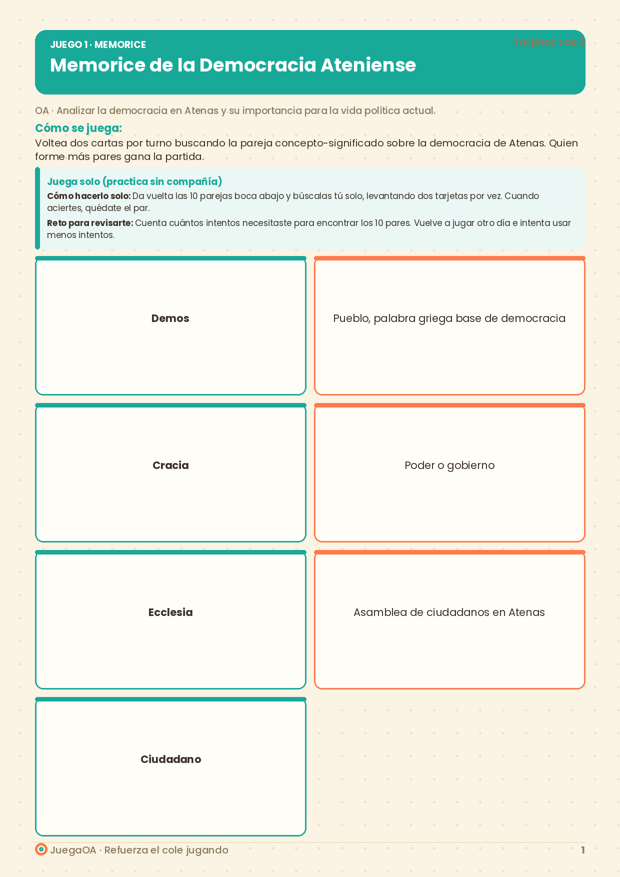 Memorice de la Democracia Ateniense