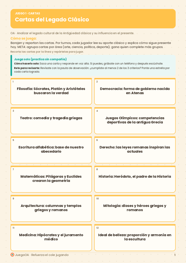 Cartas del Legado Clásico