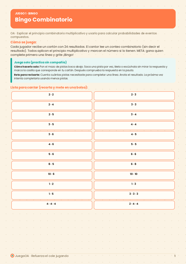Bingo Combinatorio