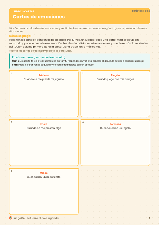 Cartas de emociones