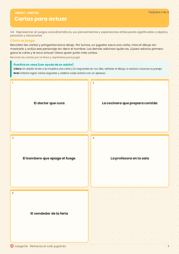 Cartas para actuar