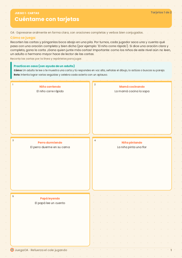 Cuéntame con tarjetas